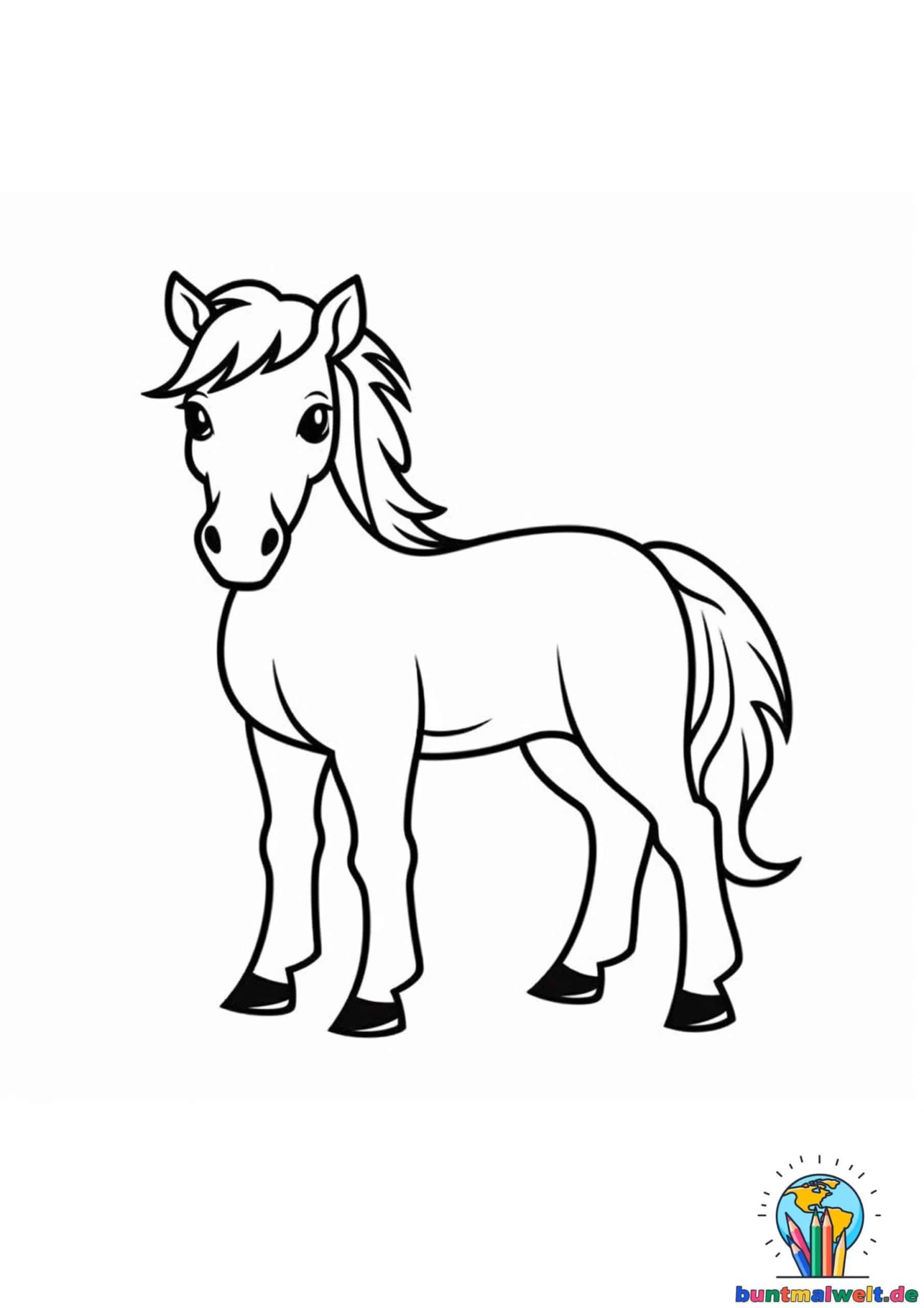 Ausmalbilder von einzelnen Pferden zum kostenlosen Downloaden