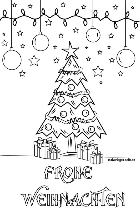 Malvorlage Frohe Weihnachten  Malvorlagen für Kinder