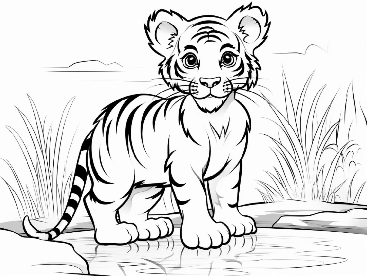 Tiger Ausmalbilder – Spaß für Kinder  Gratis Download